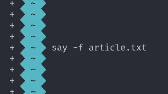 Terminal command line showing MacOS say command
